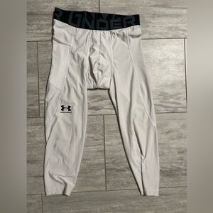 Large Under Armour Heat Gear compression pants- white